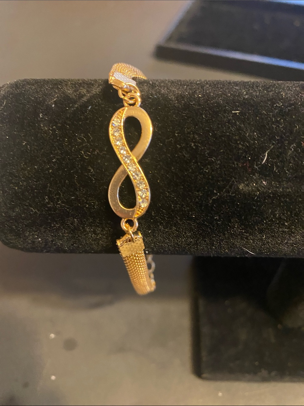 Fashion Jewelry Gold Infinity Bracelet with Crystal Accents